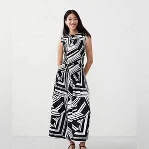 Banana Republic Black and White Maxi Dress L